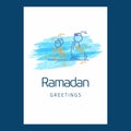 Ramadan Kareem Vector Background. calligraphy greeting card design of happy Ramadan Mubarak, Beautiful Muslim Event