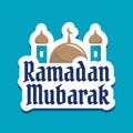 Ramadan karem with mosque for badge or logo Royalty Free Stock Photo