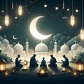 Ramadan karim holi month of muslim ramadan mubarak poster design