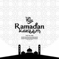ramadan karrem greeting banner template with mosque silhouette. easily editable. vectors