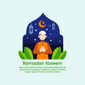 Ramadan Karrem greeting card. Ied fitr greeting card