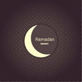 Ramadan Kerim, Eastern Arabic background with frame and white moon.