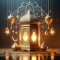 Ramadan lamp with mandala background