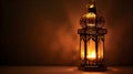 Ramadan Lantern with copy space .Decoration lamp Ramadan Kareem Background. Generative AI