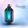 Ramadan Lantern or Fanous with Ramadan Kareem Greetings