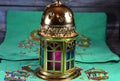 Ramadan Lantern lamp or Fanous Ramadan on a green background as a festive celebration of the Islamic fasting days in Arabian Royalty Free Stock Photo