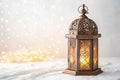 Ramadan Lantern Ã¢â¬\' Traditional Decorative Light on White Background Royalty Free Stock Photo