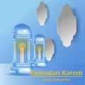 vector illustration of ramadan lentern backgound Royalty Free Stock Photo
