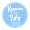 Ramadan is like the Rain. It nourishes the seed of good deeds. Royalty Free Stock Photo