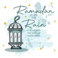 Ramadan is like the Rain. It nourishes the seed of good deeds. Royalty Free Stock Photo