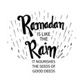 Ramadan is like the Rain. It nourishes the seed of good deeds.