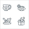 Ramadan line icons. linear set. quality vector line set such as gift, ramadan, closed eyes