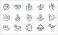 ramadan line icons. linear set. quality vector line set such as no alcohol, muslim, closed eyes, hamsa, no eating, muslim, candle