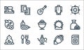 Ramadan line icons. linear set. quality vector line set such as quran, tea, isha, prayer, eid mubarak, no smoking, sun, muslim,