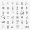 Ramadan Line Icons Set