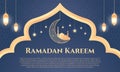 Ramadan luxury background. Islamic background with a combination of shining gold lanterns, crescent moon and mosque, suitable for Royalty Free Stock Photo