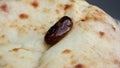 Ramadan meal: date palm ond the loaf Royalty Free Stock Photo