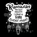 Ramadan the only month i have a date every night. Ramadan quote.