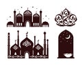 Ramadan Mosques Collection Vector Illustration