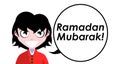 Ramadan Mubarak, Blessed Ramadan, greetings, girl, isolated.
