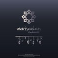 Ramadan Mubarak concept with vector typography and abstract islamic mandala for invitation banner, flayer, card background or