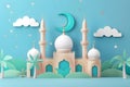 Ramadan Mubarak, Ramadan Kareem, Muslim celebration of Ramadan festival , Flat design 3d style