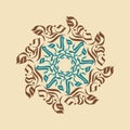 Ramadan Mubarak Madala cercle ornaments in Arabic Calligraphy manuscript text.