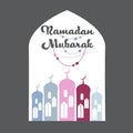 Ramadan Mubarak Mosque Window Vector