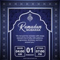 Ramadan Mubarak Sehri & Iftari time with masjid door banner Royalty Free Stock Photo