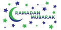 Ramadan Mubarak typography. Perfect for Greeting card, banner or poster, Sale, etc.