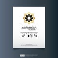 Ramadan Mubarak vector typography with islamic mandala for invitation banner, flayer, card background Vector illustration. Royalty Free Stock Photo