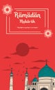 Ramadan mubarak vertical poster vector illustration