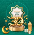 Realistic ramadan kareem sale discount banner