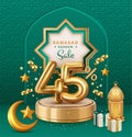 Realistic ramadan kareem sale illustration banner