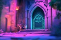 Ramadan nights islamic architecture lantern glow Royalty Free Stock Photo
