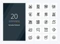 20 Ramadan Outline icon for presentation