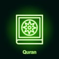 Ramadan quran outline neon icon. Element of Ramadan day illustration icon. Signs and symbols can be used for web, logo, mobile app Royalty Free Stock Photo