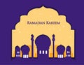 Ramadan Kareem banner background design and vector illustration Royalty Free Stock Photo