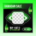 Ramadan sale social media post template banners ad. Editable vector illustration. Royalty Free Stock Photo