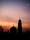 Ramadan Sky Night with Moon Eid Islam Kareem Ramazan Arabian Mubarak Mosque Dome Symbols Holy Muslim Crescent Moon Cloud Blue