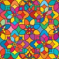 Ramadan star color symmetry seamless pattern