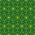 Ramadan star green line bright symmetry seamless pattern