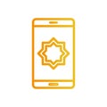 Ramadan star inside smartphone gradient style icon vector design