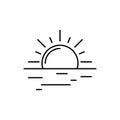 Ramadan Sunrise, imsak time, fasting icon. Simple line, outline vector religion icons for ui and ux, website or mobile application Royalty Free Stock Photo