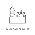 Ramadan Sunrise linear icon. Modern outline Ramadan Sunrise logo