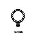 Ramadan tasbih outline icon. Element of Ramadan day illustration icon. Signs and symbols can be used for web, logo, mobile app, UI Royalty Free Stock Photo