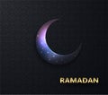 Ramadan vector background. Night view of starry