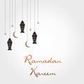 Ramadan Vector Template with Colorful Moons and Lantern