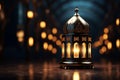 Ramadan vibes illustrated Arabic lantern in a festive celebration background