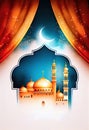 ramadan watercolor background, ai generation